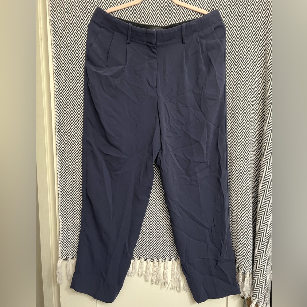 Theory navy blue cropped trouser pants - 10
